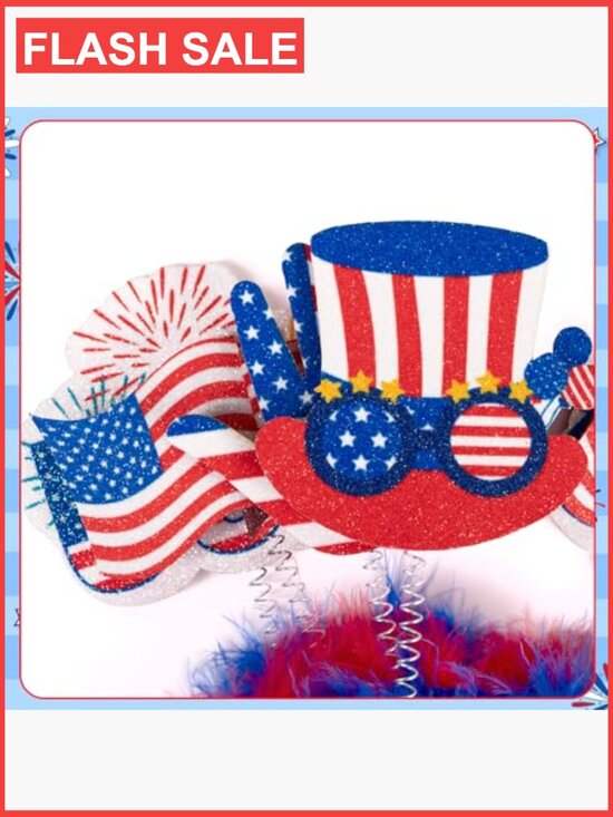 12-Pack Patriotic Headbands for July 4th Party Decorations main image 7